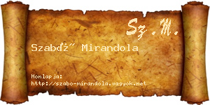 Szabó Mirandola névjegykártya